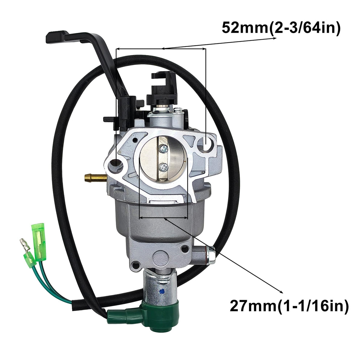 YGQ Huayi fuel hose with protective sheath showing 24cm length and secure routing