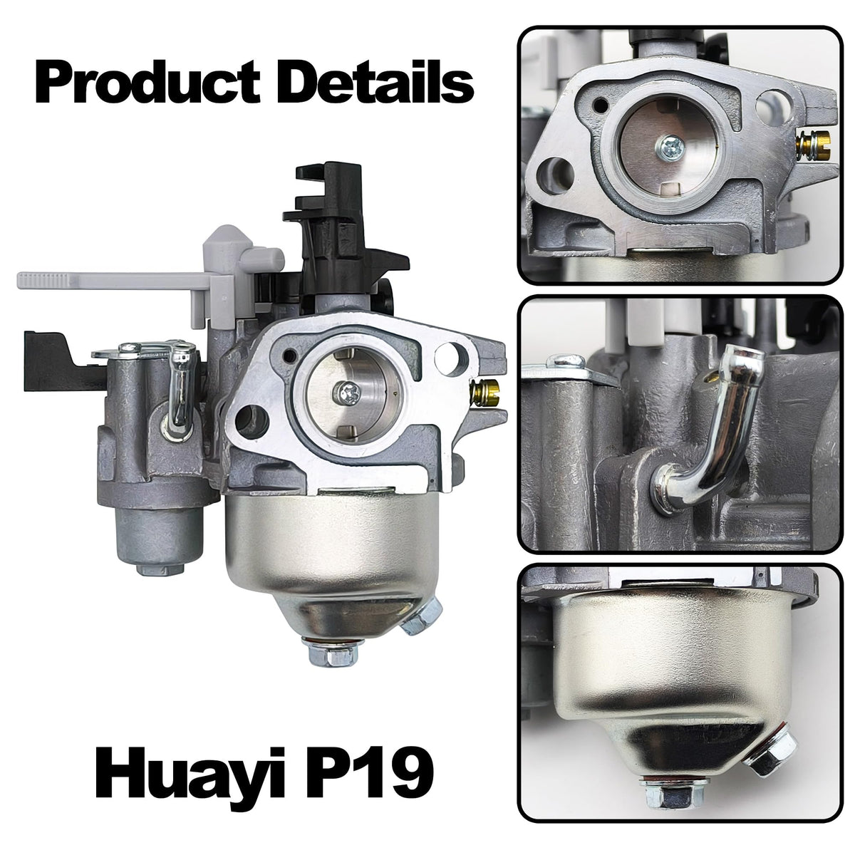YGQ Huayi P19 carburetor side detail highlighting construction for durable performance