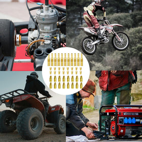 YGQ mechanic tuning a dirt bike carb outdoors showing practical on-vehicle adjustment