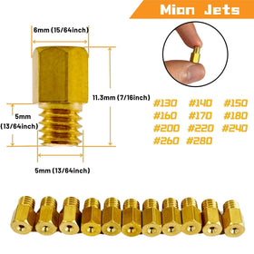 YGQ pilot slow jets detail with sizes visible for accurate low-speed tuning benefit