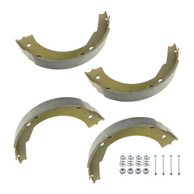 YHB brake shoes installed on trailer backing plate, shows correct fitment on axle