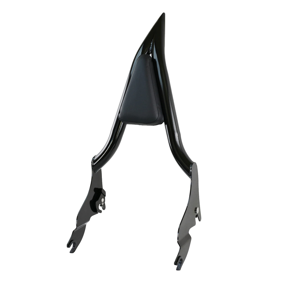 YHMOTO front view of 22-inch detachable sissy bar backrest showing complete assembly and benefit of added passenger support