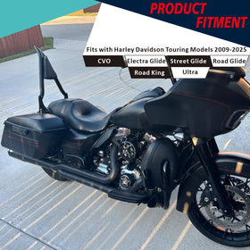 YHMOTO backrest installed on Road King demonstrating secure fit and improved passenger posture benefit