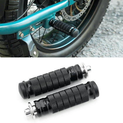 YIBEICO front view of passenger foot peg showing mounting profile and fit benefit