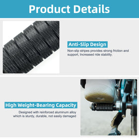 YIBEICO left-side installed foot peg demonstrating secure placement benefit