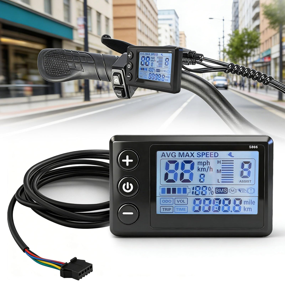 YIBEICO front display mounted showing speed clearly for quick readout
