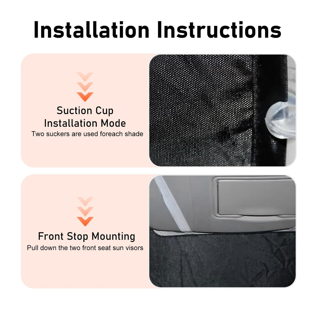 Yidcidu kit installed inside car providing privacy and comfortable shaded space for napping