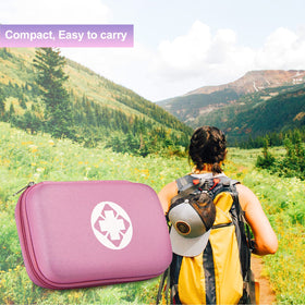 YIDERBO kit beside a water bottle to show compact travel and storage scale