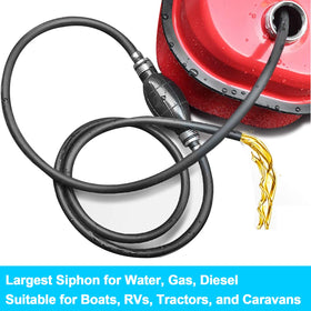 YIENAKFUN fuel line installed on an outboard demonstrating easy routing and priming benefit