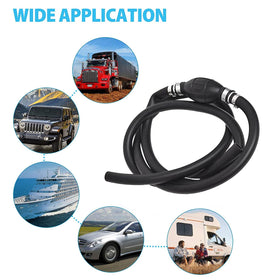 YIENAKFUN hose routed in an RV compartment showing space-saving flex and safety benefit
