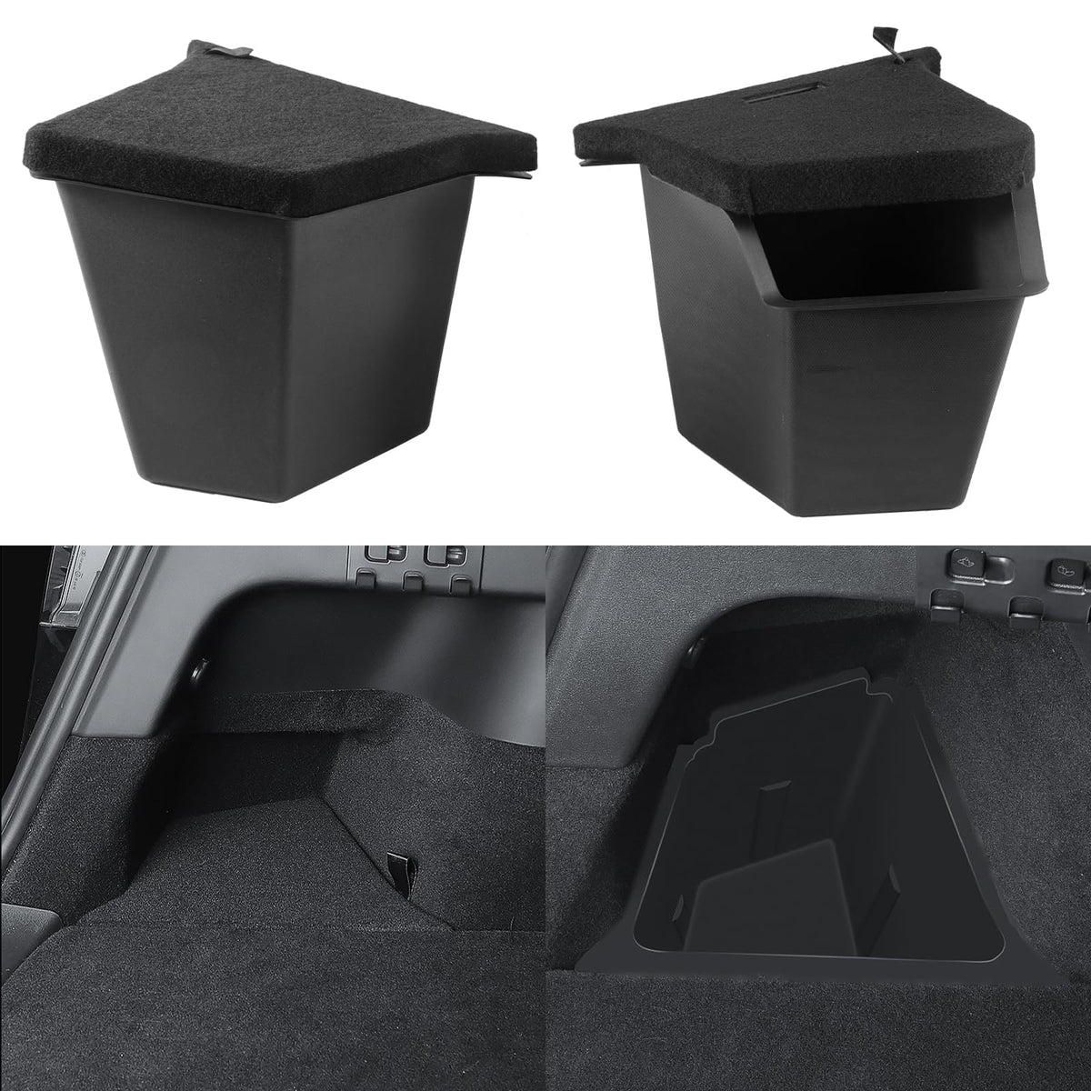 Yieokei front packaging showing Model Y trunk organizer for neat storage