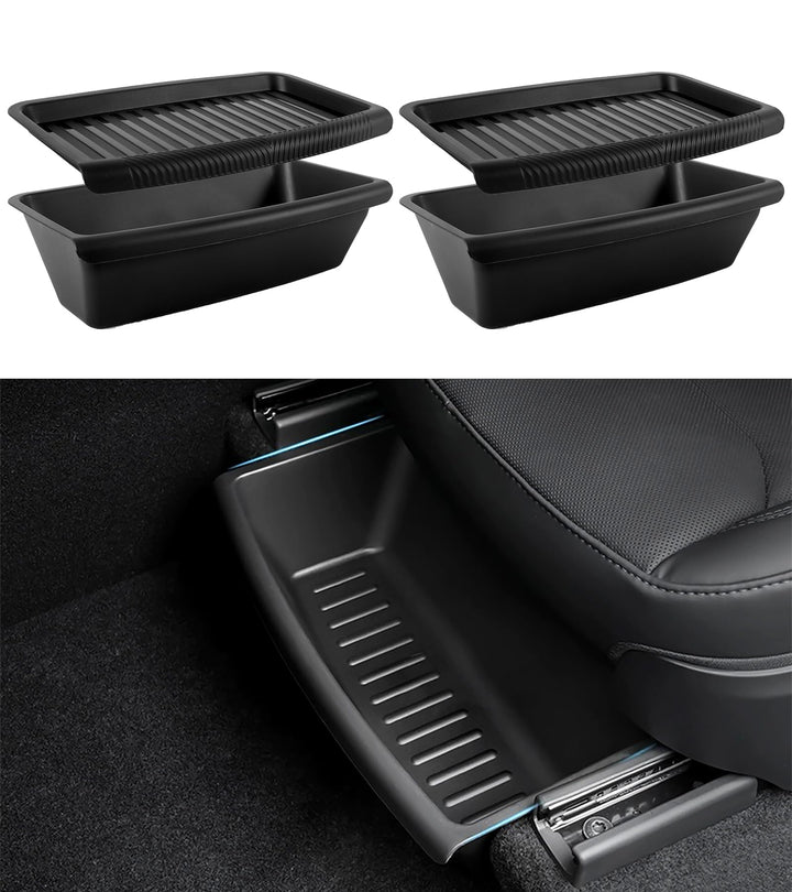 Yieokei front view under-seat box showing neat concealed storage benefit