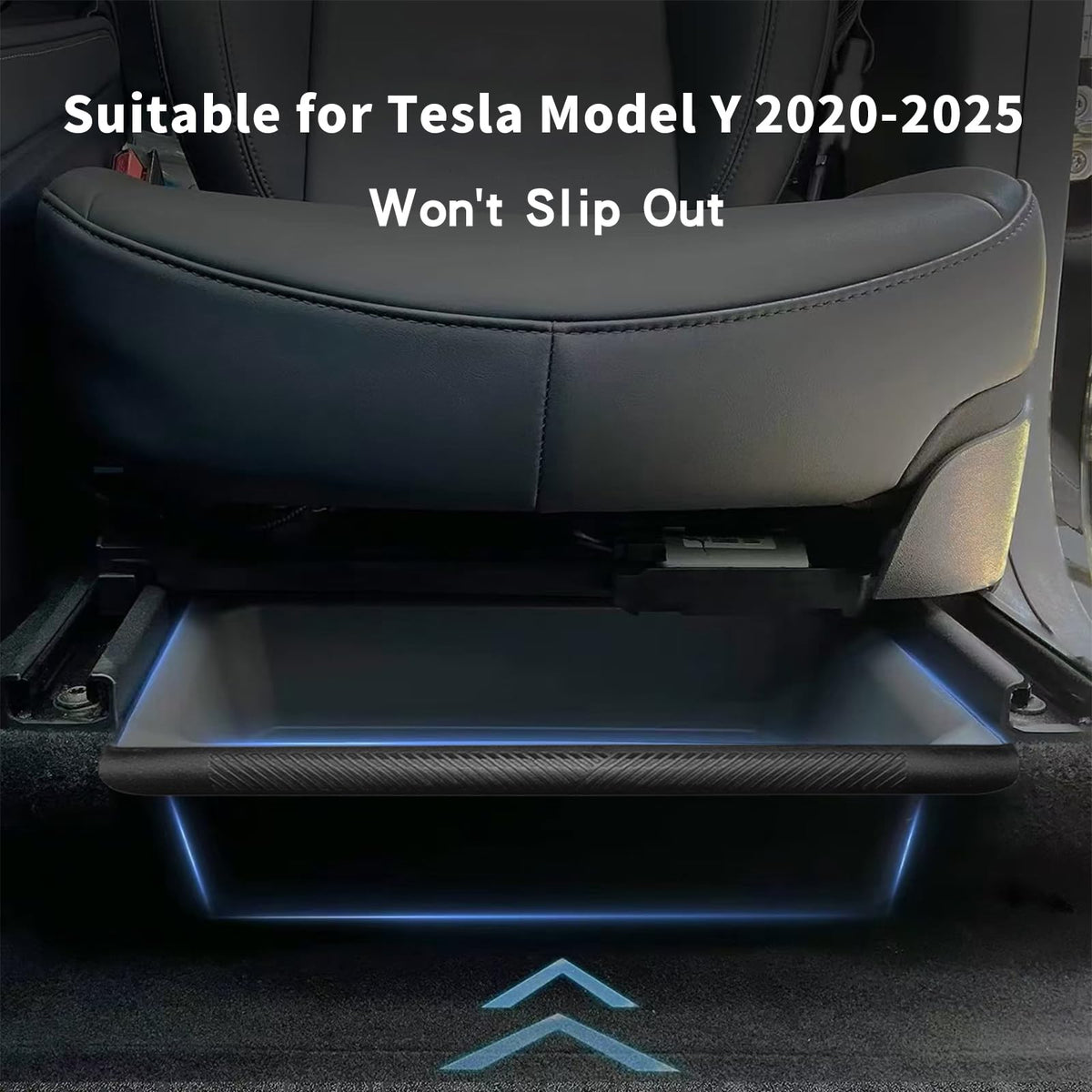 Yieokei in Model Y interior demonstrating clutter-free cabin benefit