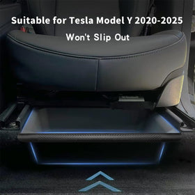 Yieokei in Model Y interior demonstrating clutter-free cabin benefit