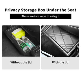 Yieokei storage box open with charging cables showing organized accessibility