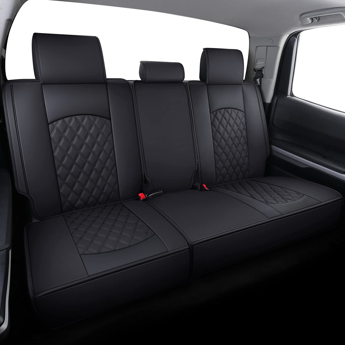YIERTAI installed back seat covers on Tundra showing full coverage and neat fit