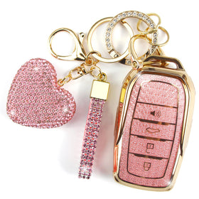 YIKECASE front view showing pink key fob cover and protection benefit