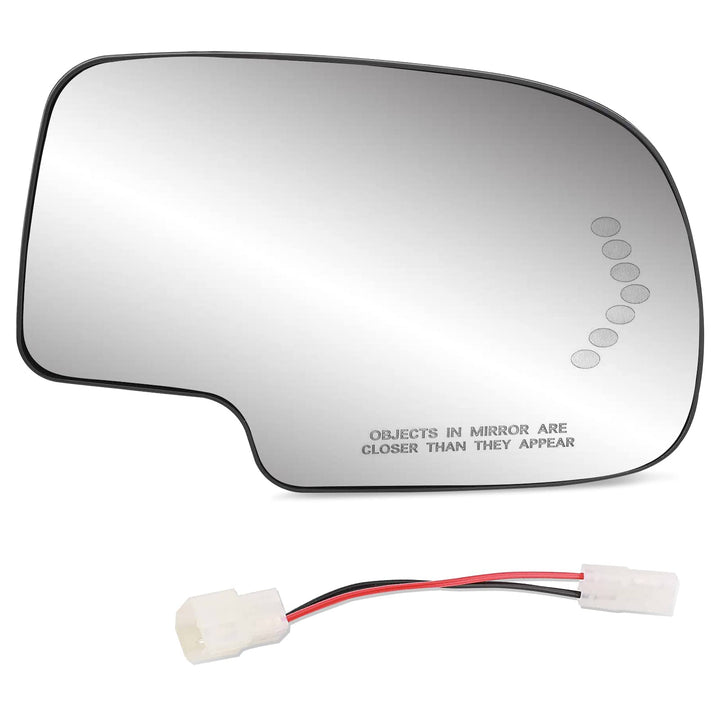 Yikesai front view of passenger mirror glass showing clean finish and fit benefit