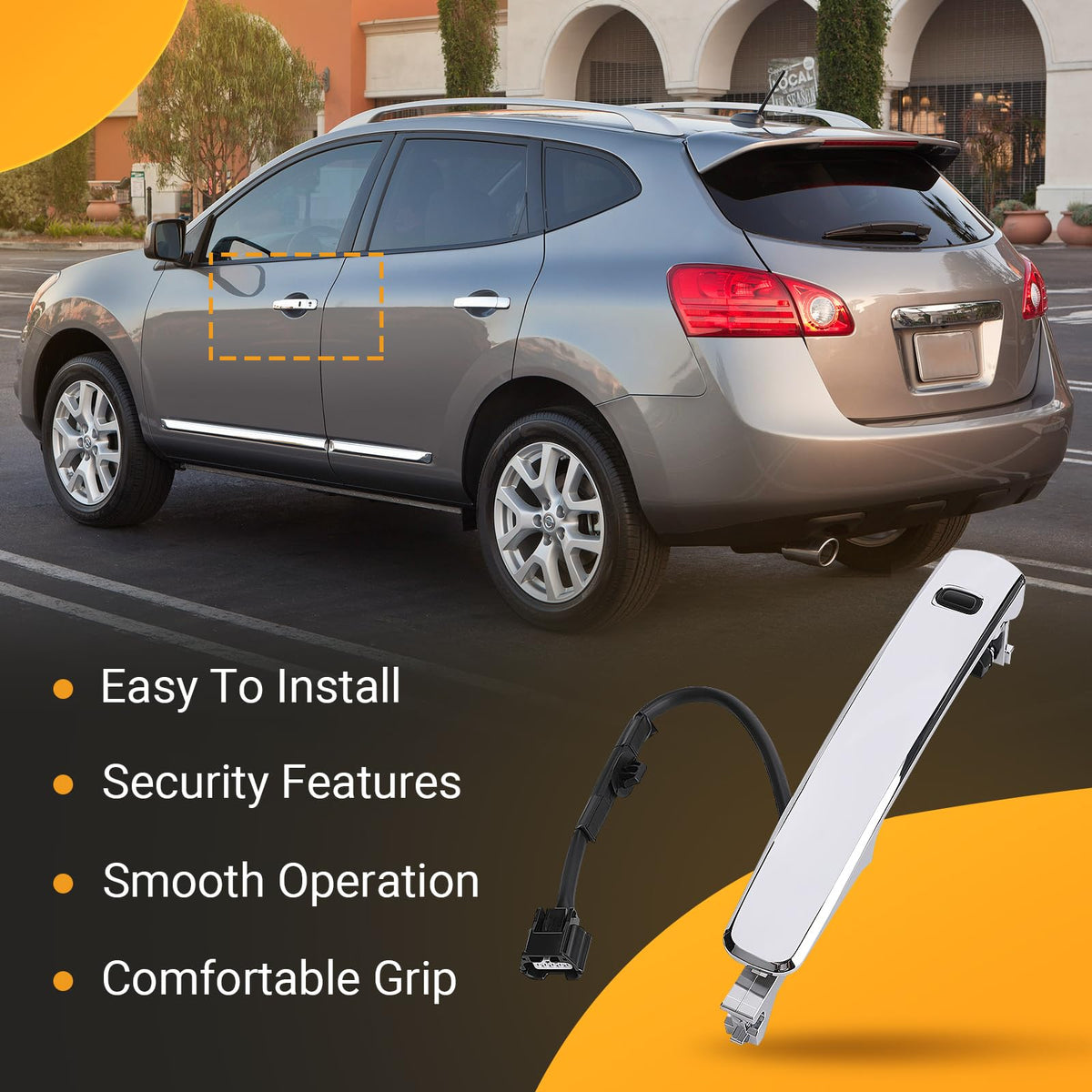 Yikesai installed on 2012 Rogue driver door demonstrating exact fit and appearance