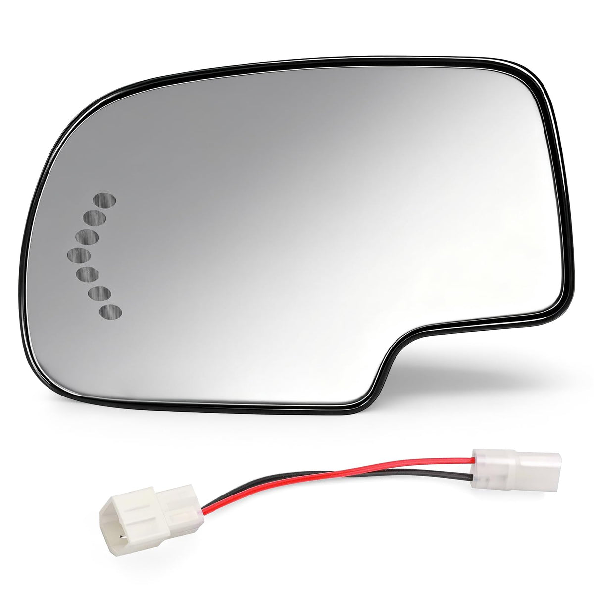 Yikesai mirror on vehicle at night showing turn-signal visibility benefit