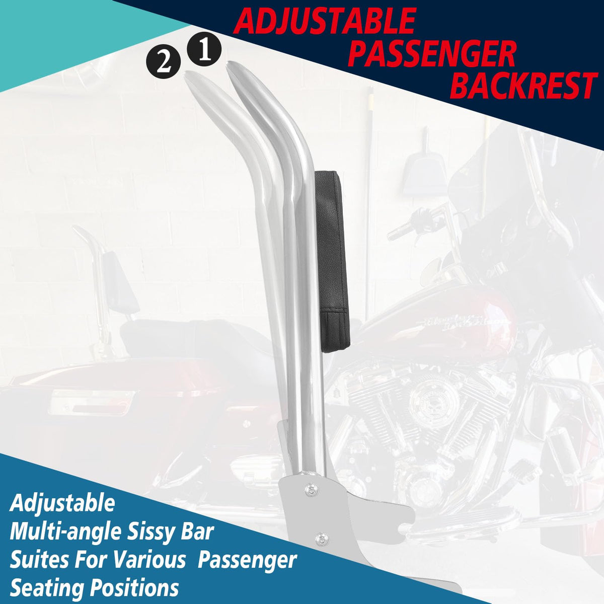 YikHouMall installed on Street Glide illustrating added passenger support