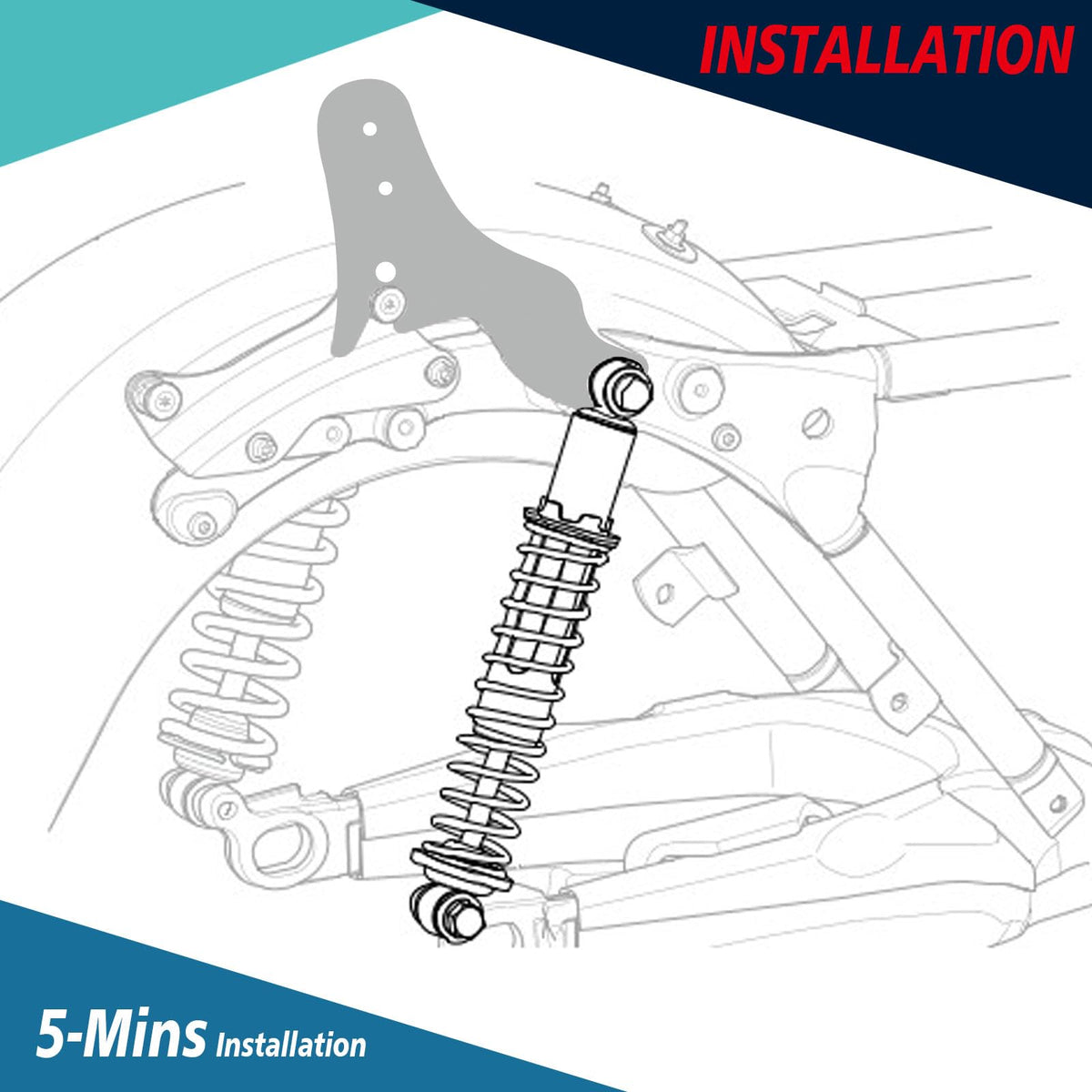 YikHouMall sissy bar beside ruler illustrating the 22-inch height for support