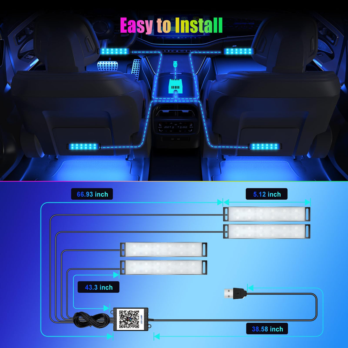 YiLaie close-up of LED strip texture and durable hard plastic casing