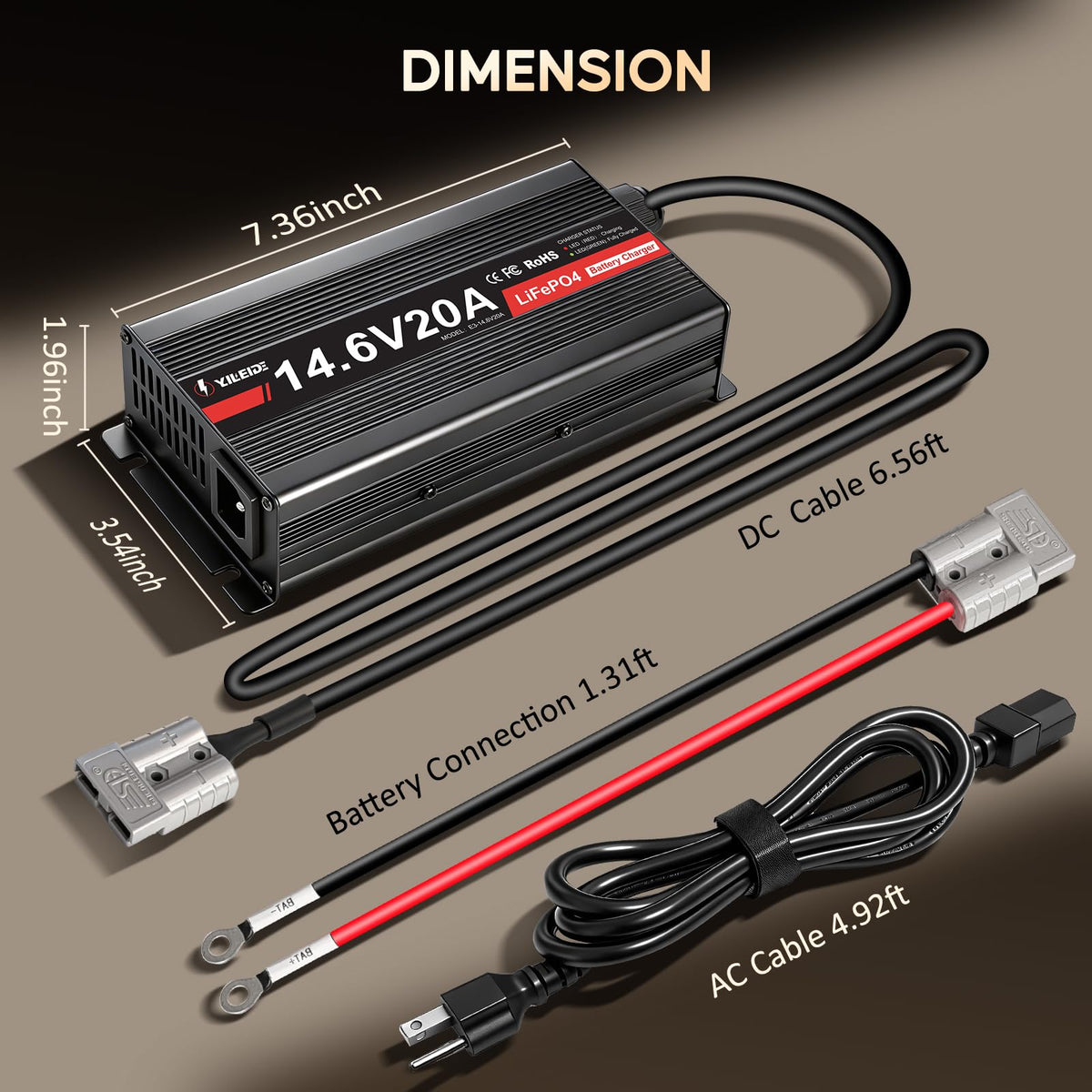 YILEIDE packaging with cables showing included accessories and readiness