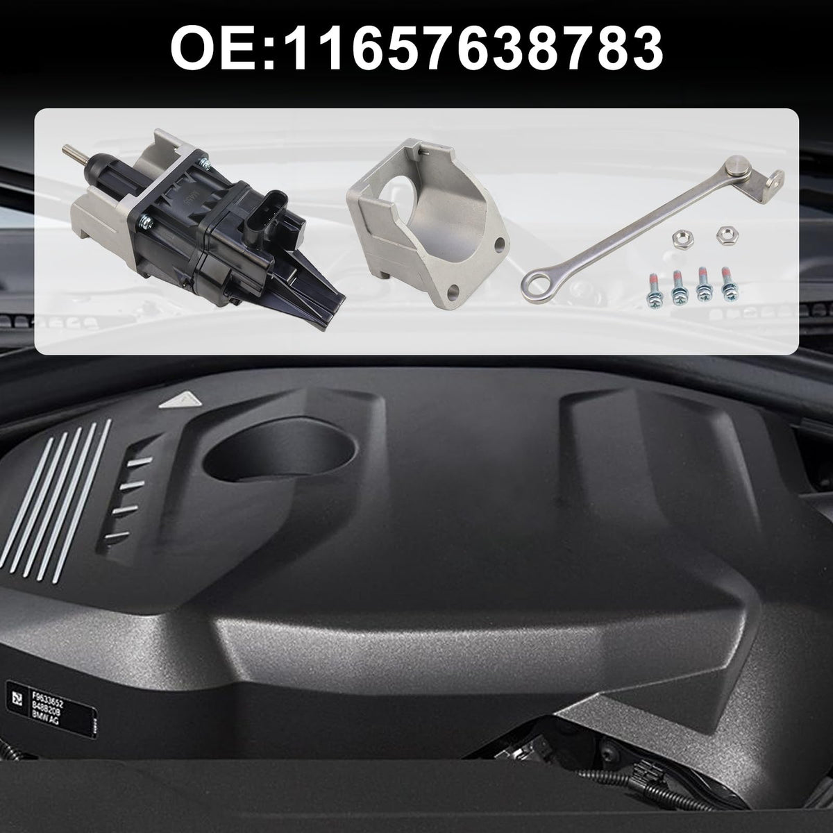 YINAVAGAD actuator installed in BMW engine bay demonstrating direct replacement benefit