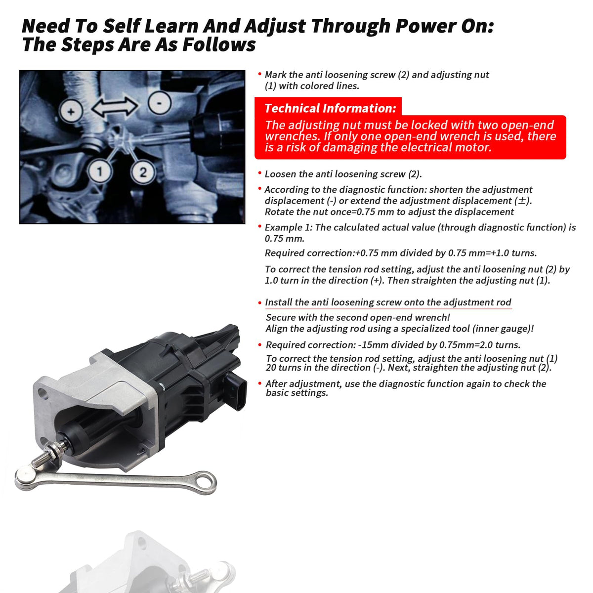 YINAVAGAD actuator packaging and label showing included part and OEM reference clarity