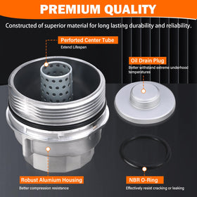 Yinlowa metal drain plug cap detail for easier removal and reduced wear