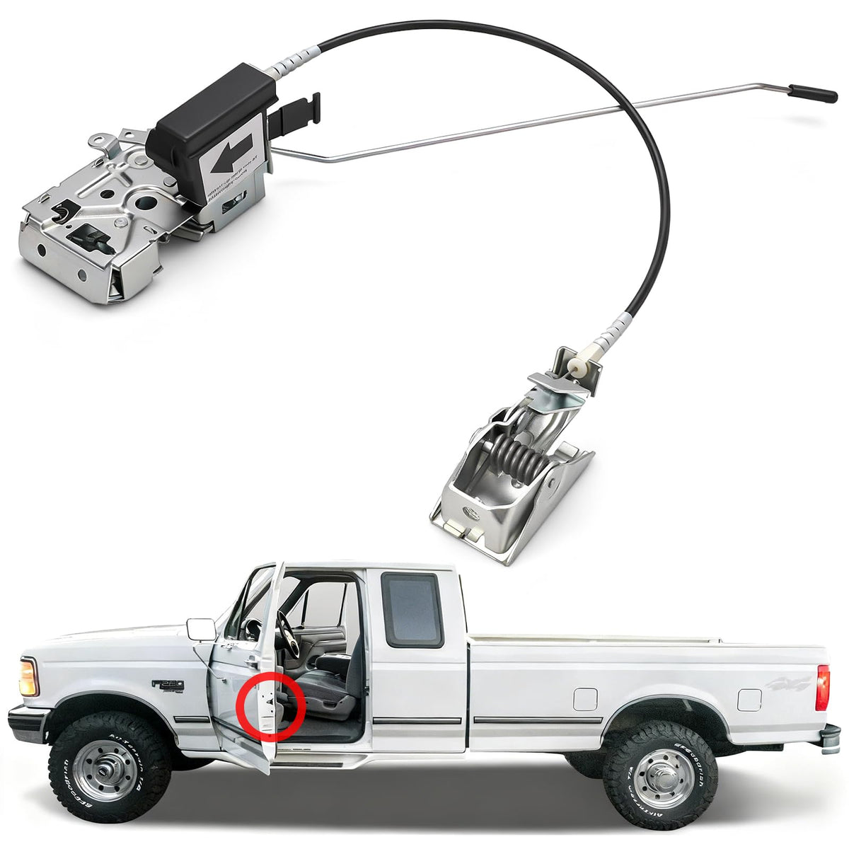 Yinlowa front left latch front view showing fit and ready-to-install benefit