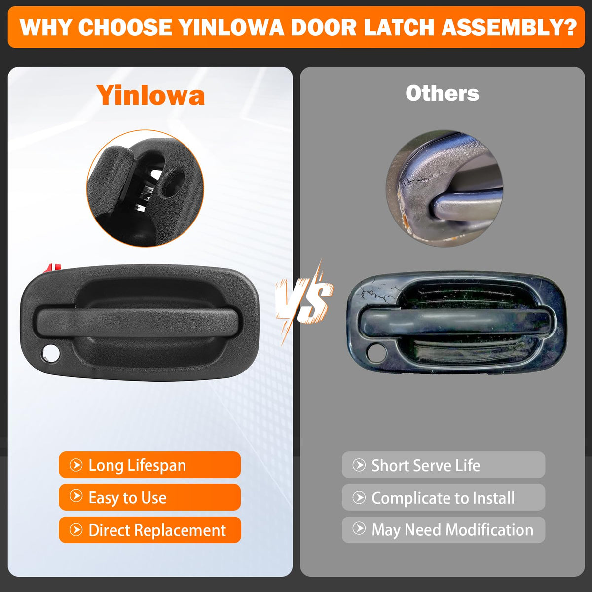 Yinlowa handle installed on a truck front door demonstrating restored door operation