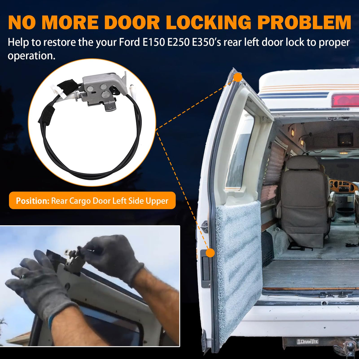 Yinlowa latch action angle showing secure engagement for reliable closing