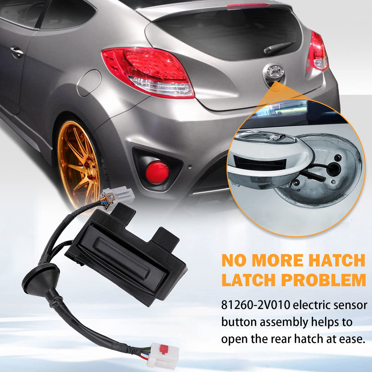 Yinlowa mounted on Veloster hatch demonstrating correct fit and alignment