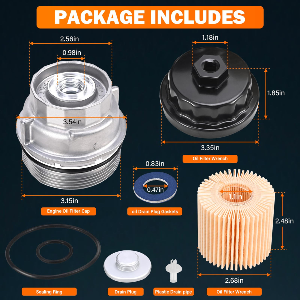 Yinlowa kit packaging with all contents displayed for complete install readiness