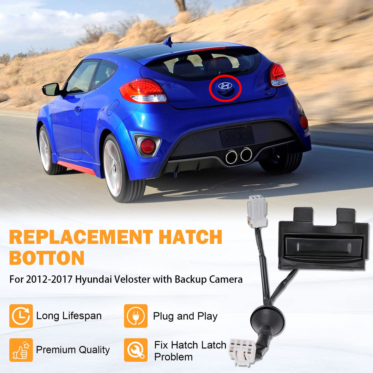 Yinlowa rear connector and pinout ready to plug into original Veloster harness