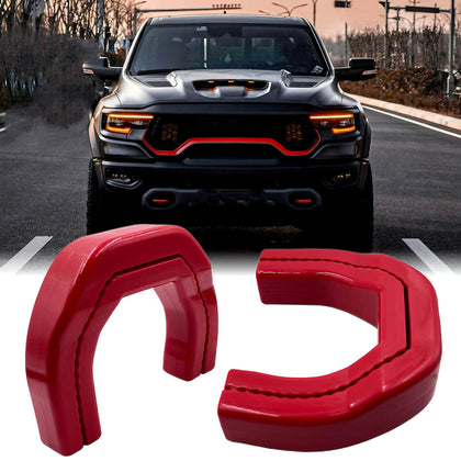 Yinnianets front tow hook cover front view showing clean bumper fit and protection
