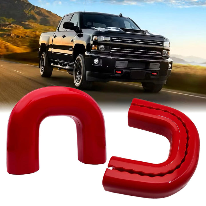 Yinnianets front tow hook covers on Silverado front end, protects finish