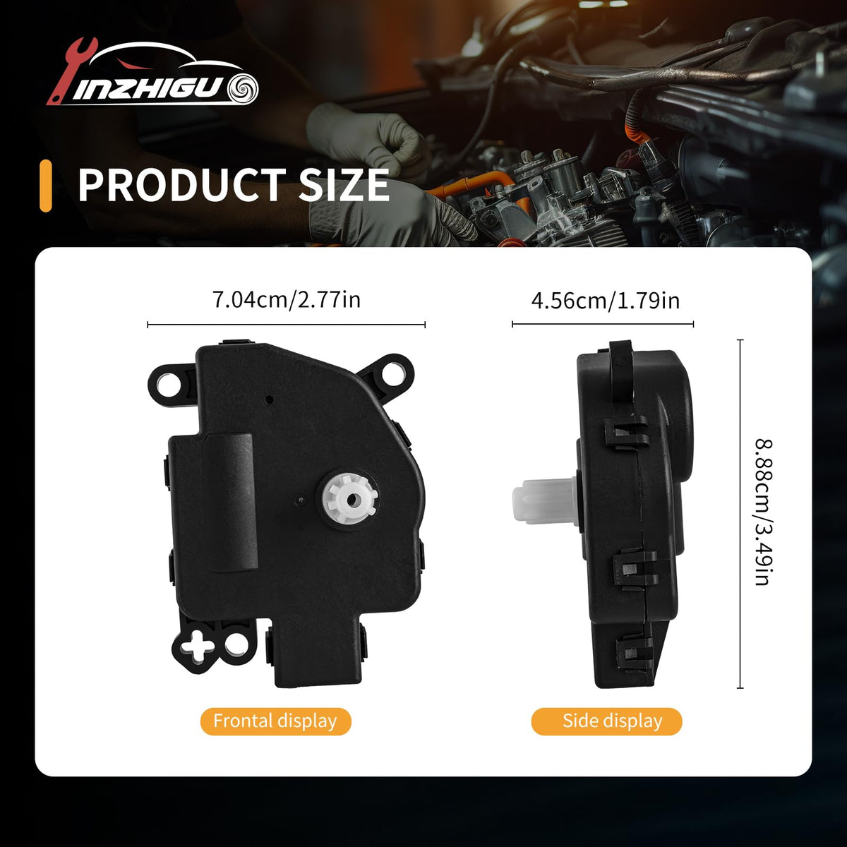 YINZHIGUO actuator next to ruler showing accurate size for fitment