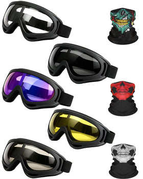 YISUGOOC front packaging showing five goggles and three skull masks for full coverage