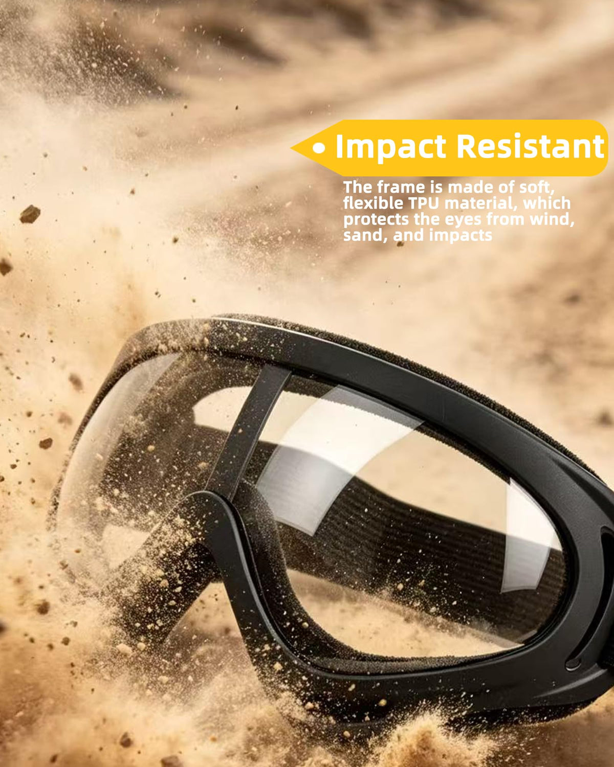 YISUGOOC goggles in use on motorcycle demonstrating stable fit and clear vision