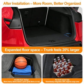 Yisuke open lid revealing storage space for cables and small gear