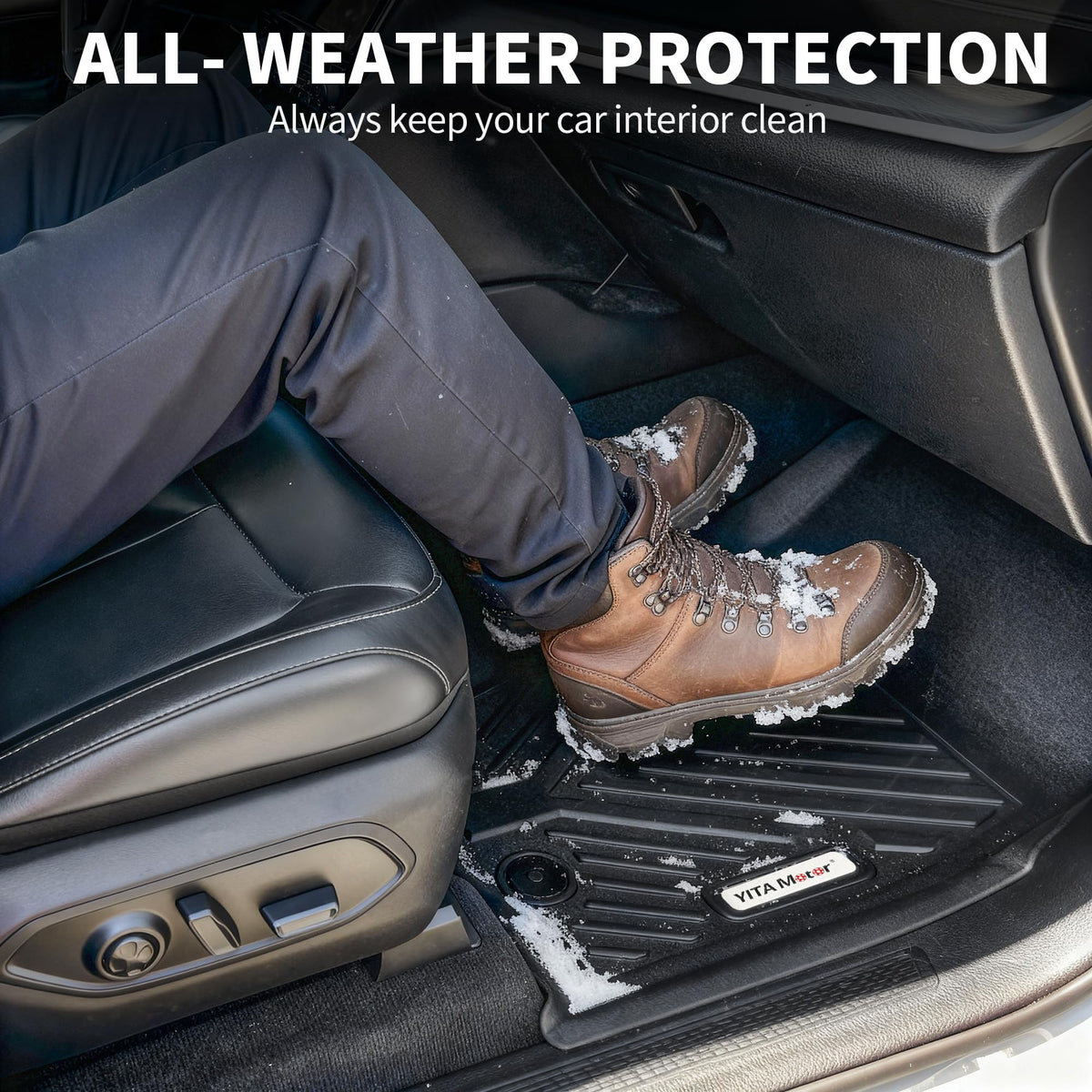 YITAMOTOR cargo area liner trapping spills and dirt for easier cleaning