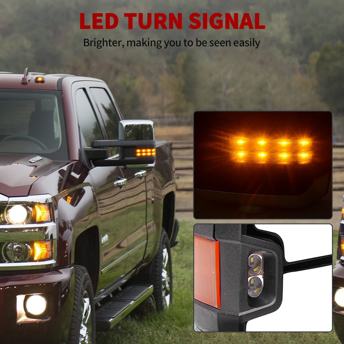 YITAMOTOR clearance light close-up showing bright marker lighting for trailer awareness