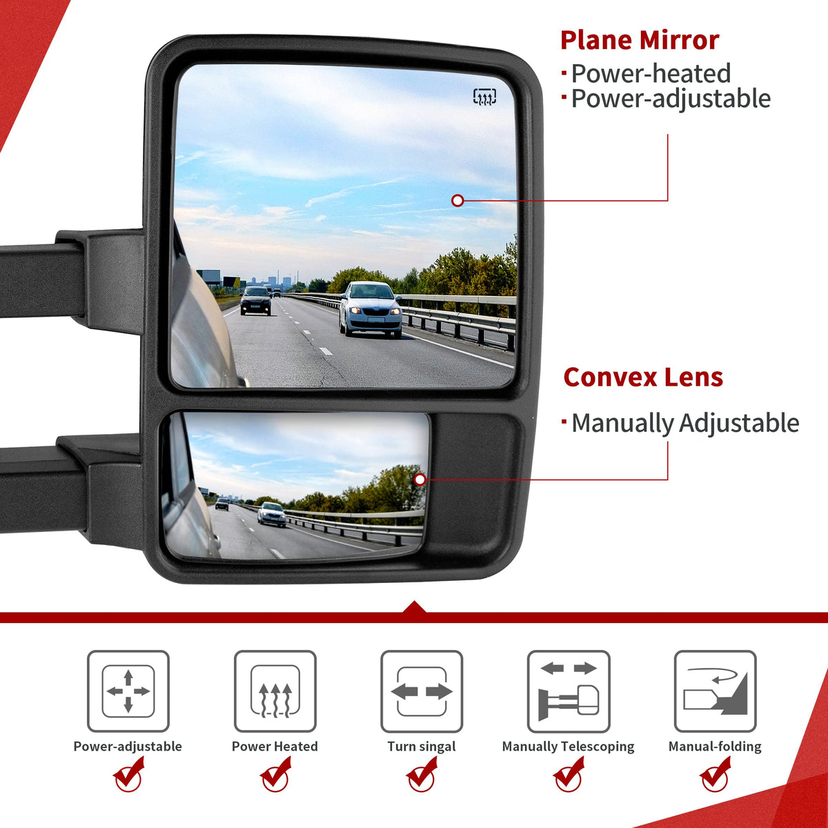YITAMOTOR close-up of mirror faceplate highlighting durable finish and fit