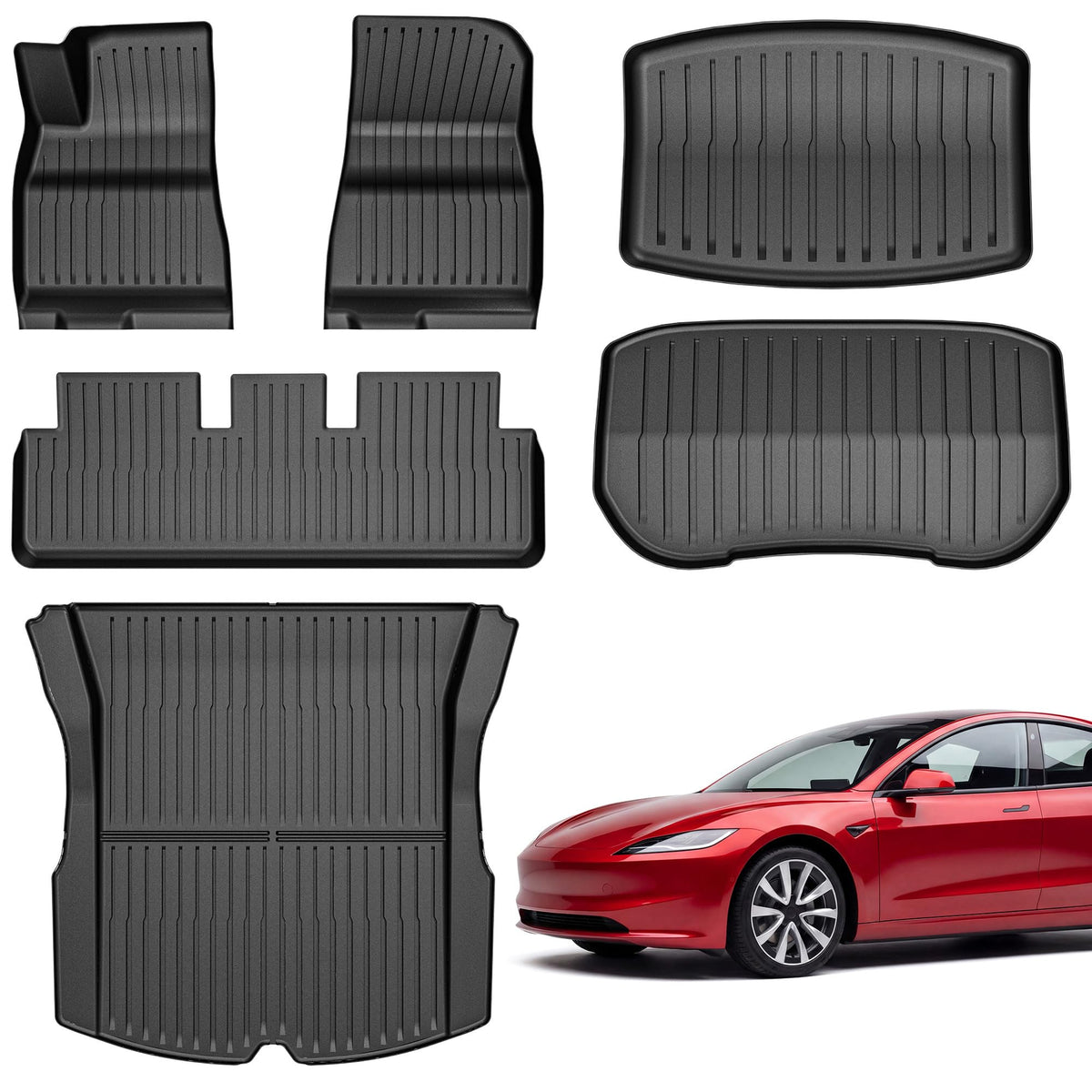 YITAMOTOR front mats showing precise Model 3 Highland fit and secure protection