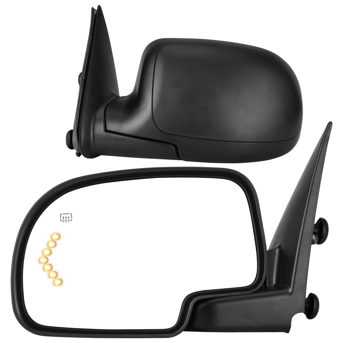 YITAMOTOR front view of tow mirror showing full housing and clean factory fit