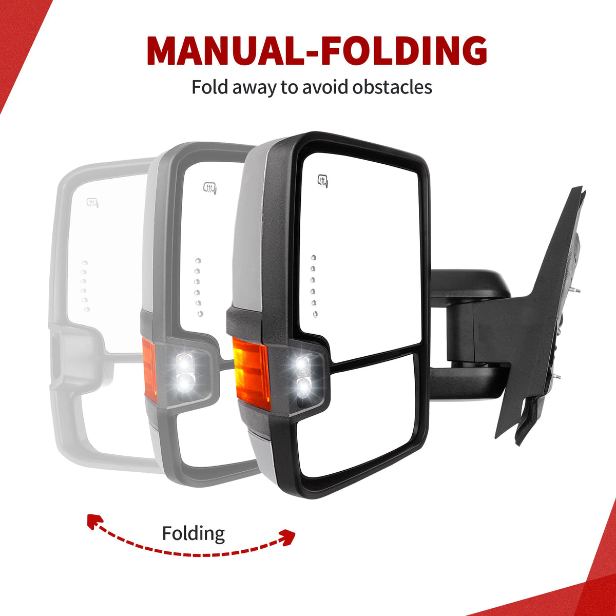 YITAMOTOR LED turn signal illuminated on mirror housing offering safer lane changes