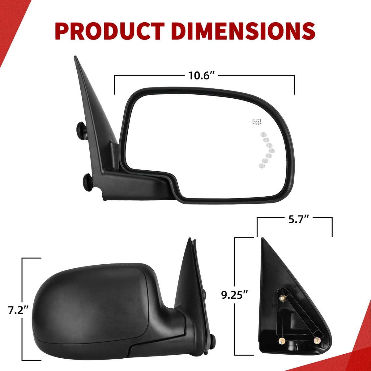 YITAMOTOR tow mirrors installed on truck demonstrating better towing sightlines